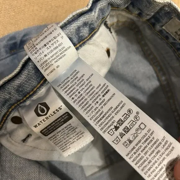 Levis 501 150th Anniversary Selvedge Distressed Patchwork Lightwash Jeans 34x34